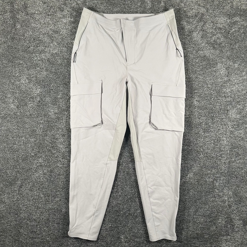 Lululemon Lab Reykur Pant Womens 10 Ripstop Light Gray Tapered Utility Hiking